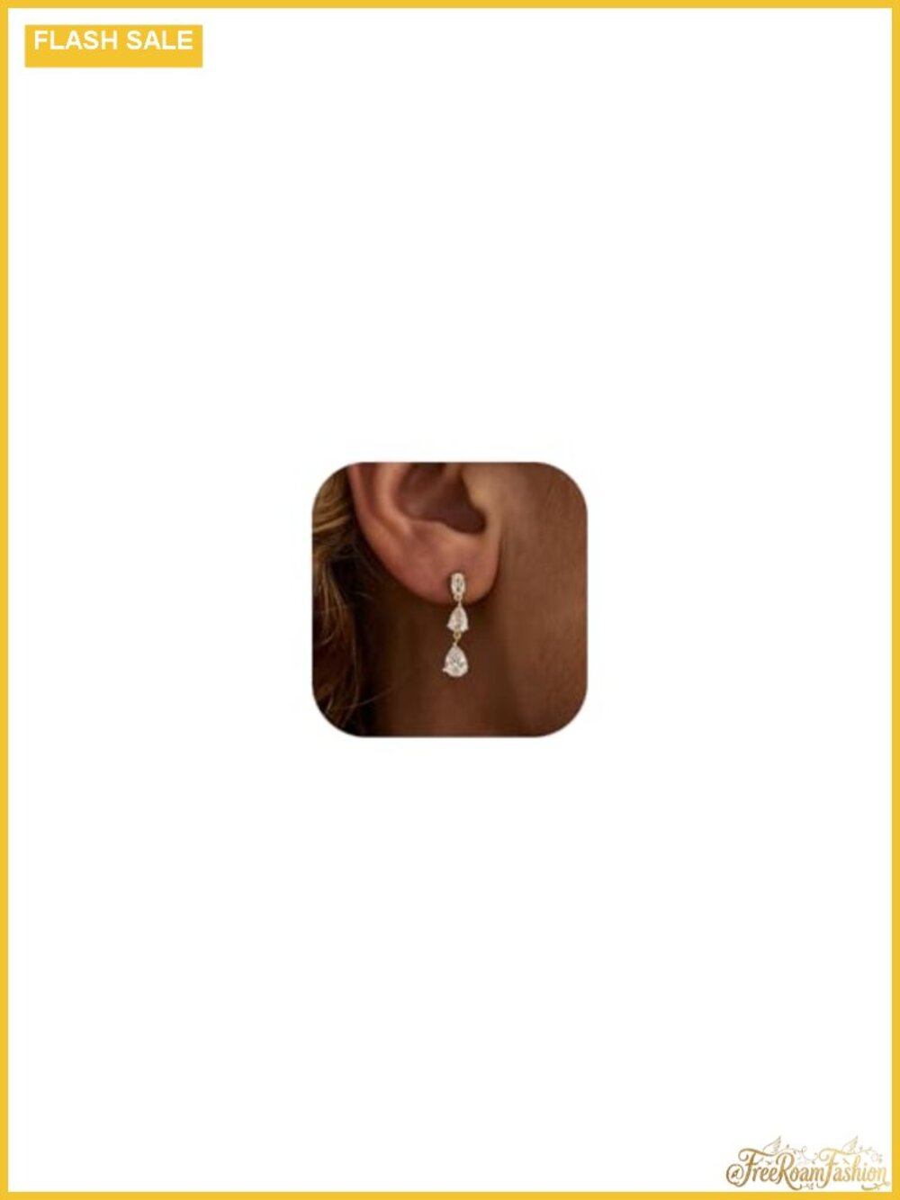 14K Gold Plated Cubic Zirconia Dangle Drop Earrings Hypoallergenic Wedding